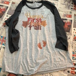 Fall baseball style shirt Bump’s first fall y’all